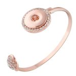 Rose Gold Crystal Snap Cuff Bracelet