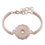 Rose Gold Flower Edge Snap Bracelet with Adjustable Clasp