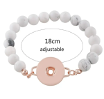 Rose Gold White Howlite Beaded Snap Bracelet - Image 2