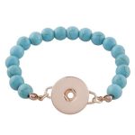 Rose Gold Turquoise Beaded Snap Bracelet