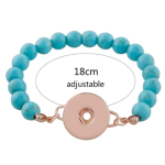 Rose Gold Turquoise Beaded Snap Bracelet - Image 2