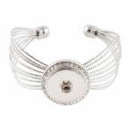 Silver Multi-Strand Wire Cuff Snap Bracelet