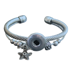 Double Cord Snap Bracelet with Beaded Accents