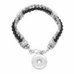 CLEARANCE - Black Beaded Tribal Snap Bracelet