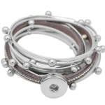 Silver Beaded Wrap Snap Bracelet