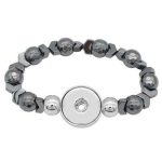 Hematite-Style Faceted Bead Snap Bracelet