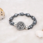 Hematite-Style Faceted Bead Snap Bracelet - Image 2