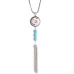 Turquoise Beads and Tassel Sweater Necklace