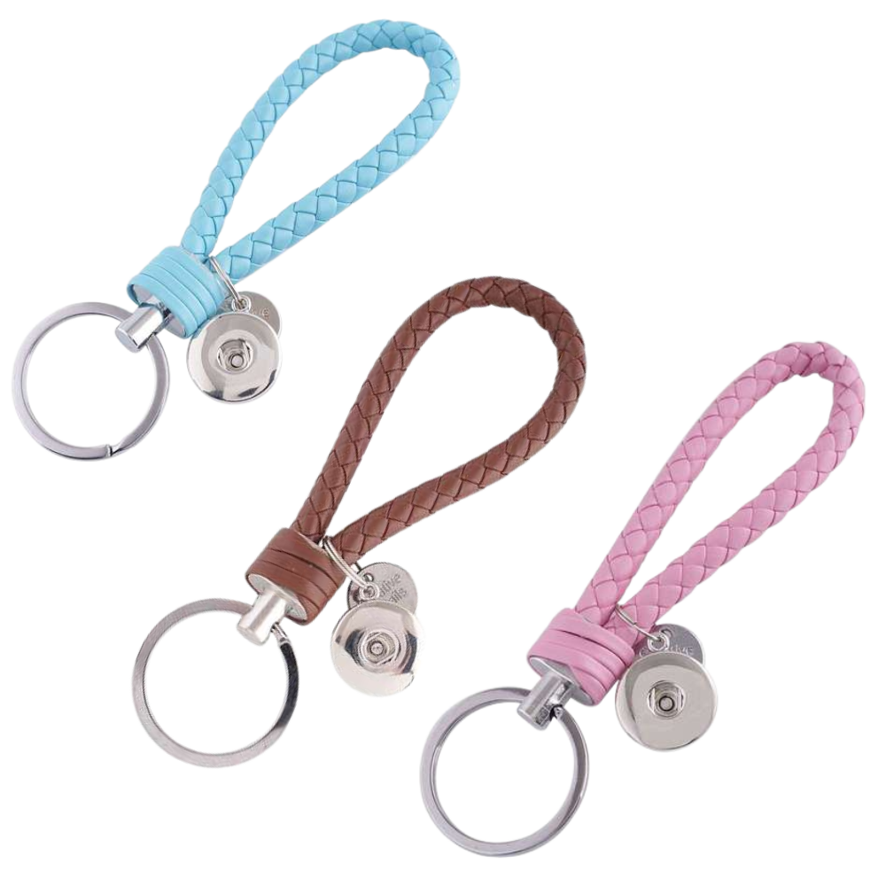 KC1117 Braided Snap Charm Keychains - Image 1