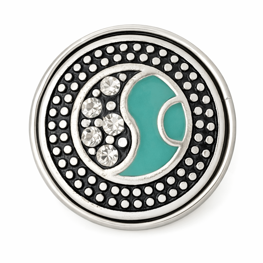 KC3531 Turquoise Yin Yang Crystal Snap - Image 1