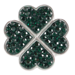 Green Crystal Four-Leaf Clover Snap