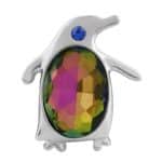 Silver Penguin with Rainbow Gem