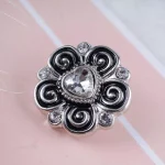 Heart Crystal with Black Scrollwork - Image 2