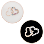 Double Heart Crystal Snaps