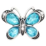 Blue Crystal Butterfly Snap