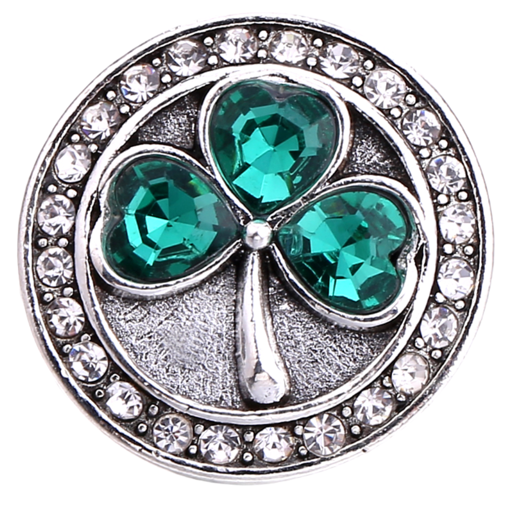 KC6853 Emerald Crystal Shamrock Snap - Image 1