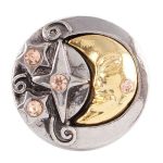 Moon and Star Mixed Metal Snap
