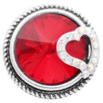 Red Crystal Heart Accent Snap
