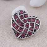Pink Crystal Woven Heart Snap - Image 2