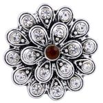 Crystal Flower Snap with Brown Center