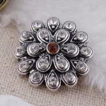 Crystal Flower Snap with Brown Center - Image 2