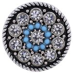 Turquoise Crystal Medallion Snap