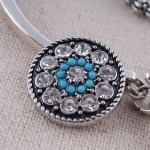 Turquoise Crystal Medallion Snap - Image 2