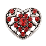 Red Crystal Filigree Heart Snap