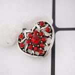 Red Crystal Filigree Heart Snap