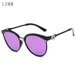 Black Frame Sunglasses with Purple Mirror Lenses – 12mm Snap Compatible