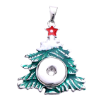 Festive Enamel Christmas Tree Snap Necklace