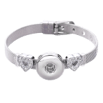 Stainless Steel Mesh Heart Snap Bracelet