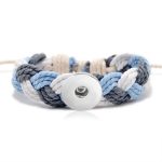 Braided Snap Bracelet – Blue & Neutral Tones