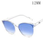 Clear Frame Sunglasses with Blue Gradient Lenses – 12mm Snap Compatible