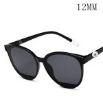 Black Frame Sunglasses with Dark Lenses – 12mm Snap Compatible