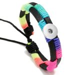 Rainbow Snap Bracelet – Woven Leather
