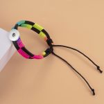 Rainbow Snap Bracelet – Woven Leather - Image 2