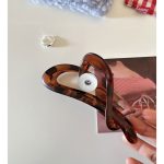 Tortoise Shell Heart Hair Clip