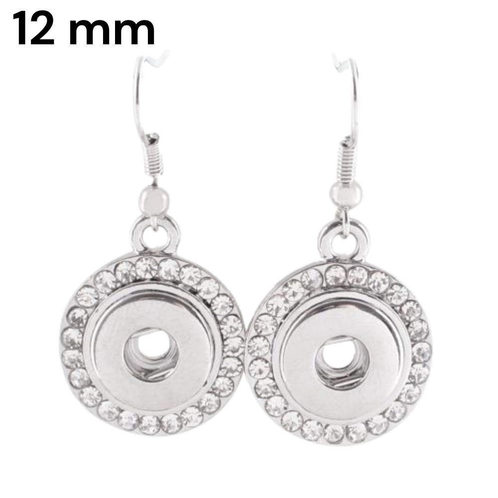 KS0918 Crystal Dangle Snap Earrings โ 12mm - Image 1