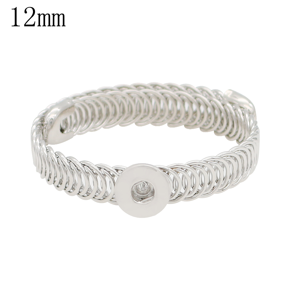 KS1233 Silver Coil Snap Bracelet โ 12mm - Image 1