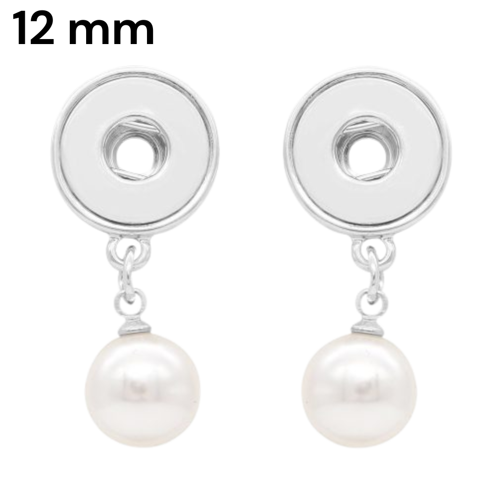 KS1273 Pearl Drop Snap Earrings โ 12mm - Image 1