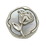 Silver Rose Shell Inlay Snap