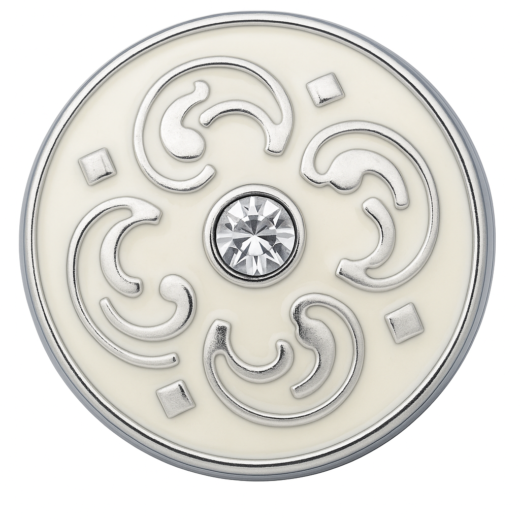 NF1126 White Filigree Crystal Snap - Image 1