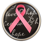 Pink Ribbon on Script Background