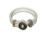 White Snap Bracelet with Sparkle Accents and Beaded Detail