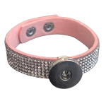 CLEARANCE - Pink Felt Bracelet with Crystal Accents