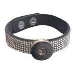 CLEARANCE - Black Felt Bracelet with Crystal Accents