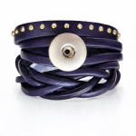 CLEARANCE - Navy Braided Leather Wrap Bracelet