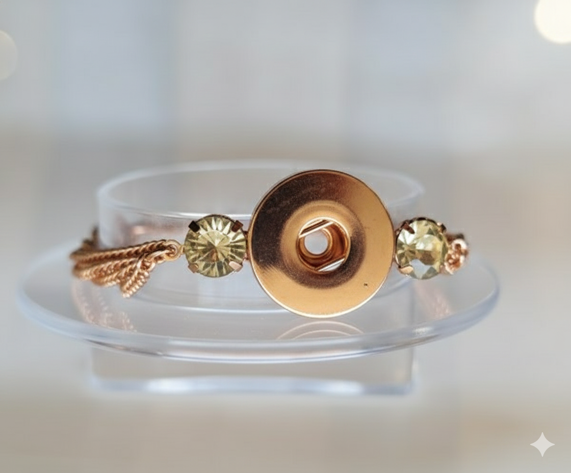 NF1204 CLEARANCE - Rose Gold Bracelet with Yellow Crystals - Image 1