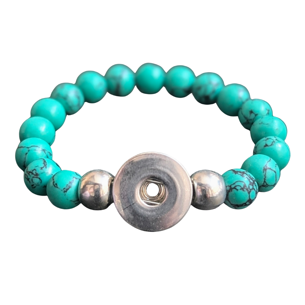 NF1212 Green Howlite Stone Beaded Bracelet - Image 1